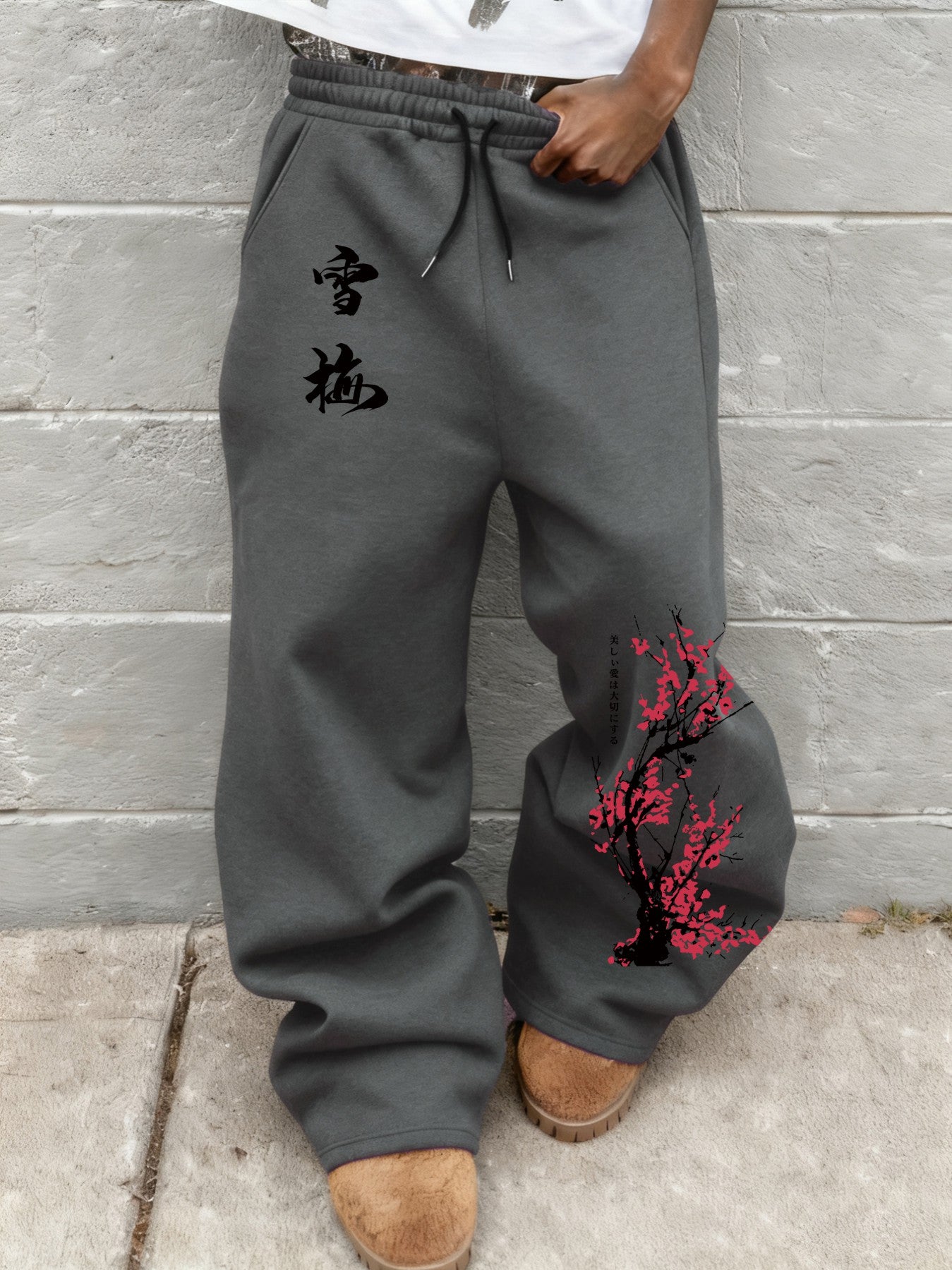 Pantalon avec détails japonais