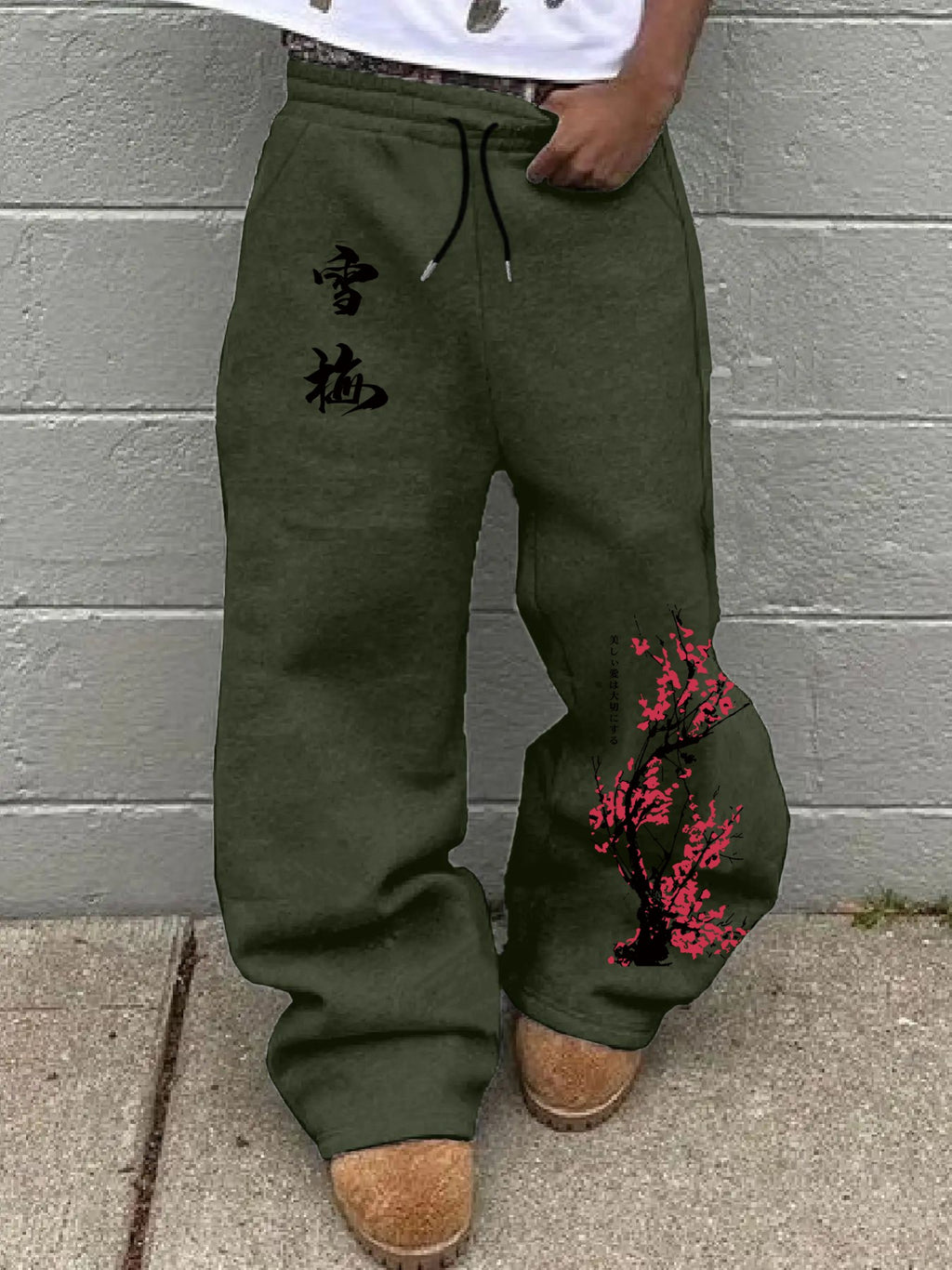 Pantalon avec détails japonais